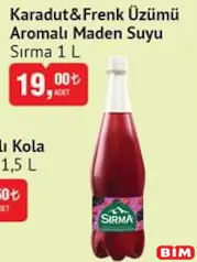 SIRMA KARADUT & FRENK ÜZÜMÜ AROMALI MADEN SUYU 1 L